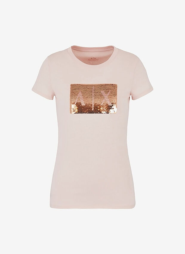 T-SHIRT CON STRASS, U4105 PINK, large