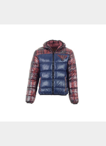 GIUBBOTTO CON CAPPUCCIO STAMPA CHECK , , small