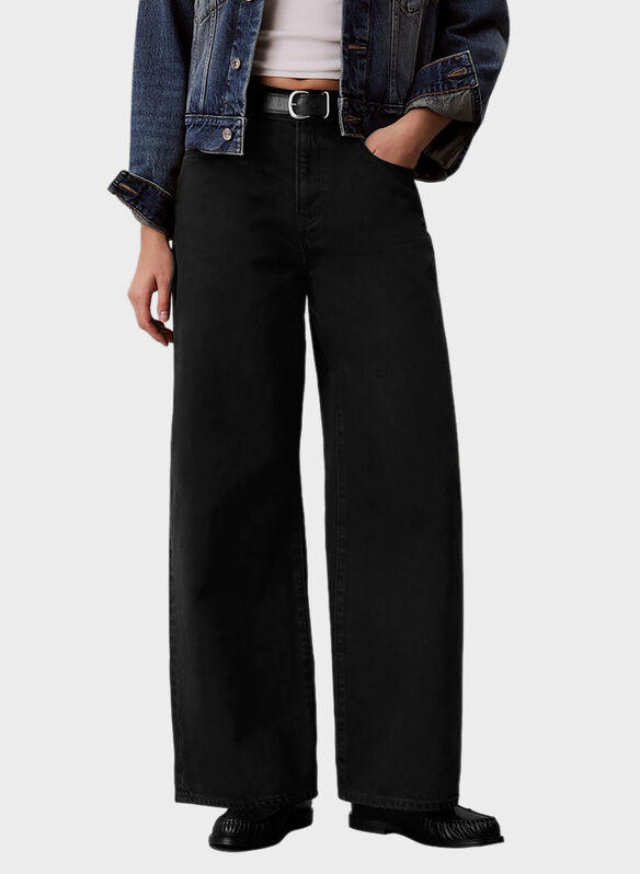 JEANS THE WIDE LEG, 45T BLK, medium