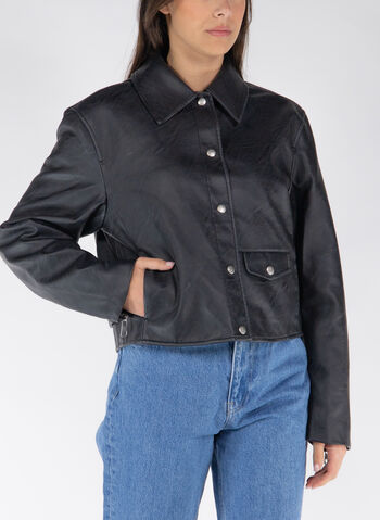 GIACCA IN PELLE SINTETICA, BEH BLK, small
