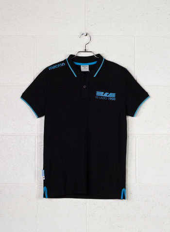 POLO IN COTONE PIQUET LINEA FAN SENIOR SS LAZIO 2018/19, BLKCEL, small