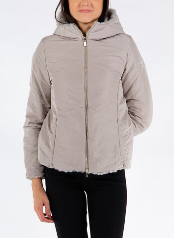GIACCA NAIDA REVERSIBILE IN ECO PELLICCIA CON IMBOTTITURA ECOLOGICA, 946GXP SILVERGREY, small