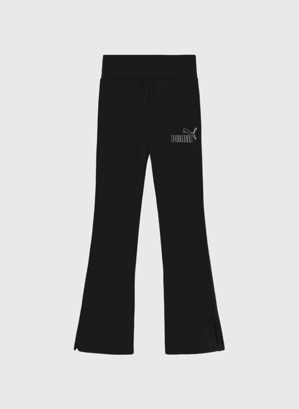 LEGGINGS FLARE RHINESTONE STRASS RAGAZZA, 01 BLK, medium