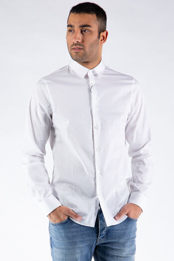 CAMICIA POPELINE STRETCH, 1100WHT, small