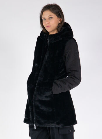 GIUBBOTTO CLAIRE REVERSIBILE IN PELLICCIA SINTETICA, 201XXP ASPHALT, small