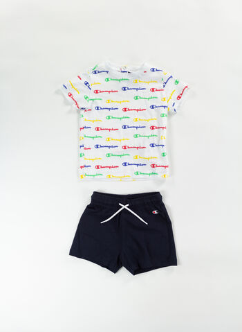 COMPLETO T-SHIRT + SHORT BIMBO, WL001 WHT, small