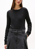 MAGLIONE IN MAGLIA INTRECCIATA, BDS BLK, thumb