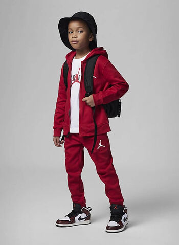 TUTA FULL ZIP + T-SHIRT ESSENTIAL JORDAN BAMBINO, R78 REDWHT, small