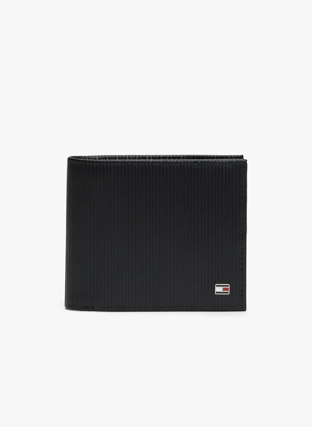 PORTAFOGLIO BIFOLD IN PELLE CON BANDIERINA, BDS BLK, large