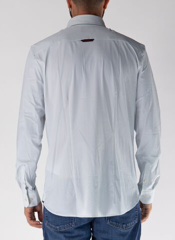 CAMICIA STRETCH CON MOTIVO A QUADRI, S7AC WHT RIGATO, small