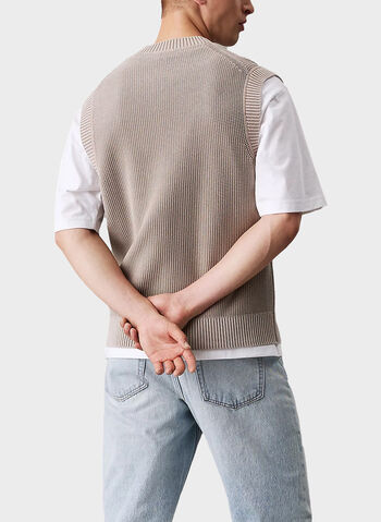 GILET IN COTONE A NIDO D'APE, PAN BEIGE, small