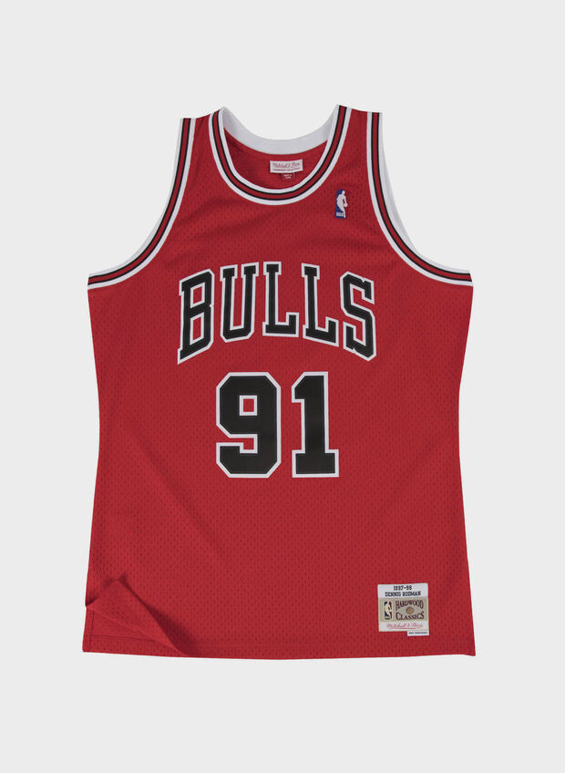 CANOTTA SWINGMAN JERSEY CHICAGO BULLS ALTERNATE 1997-98 DENNIS RODMAN, SCARLET, large