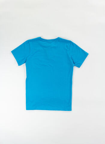 T-SHIRT CON LOGO SPRAY RAGAZZO, BF004 AZZURRO, small