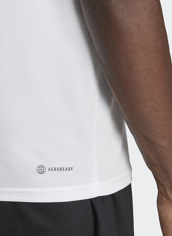 T-SHIRT DA ALLENAMENTO TRAIN ESSENTIALS 3-STRIPES, WHT, small