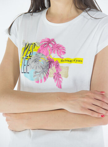 T-SHIRT STAMPA BEAUTY, 107WHT, small