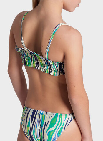 COSTUME BIKINI A FASCIA WATER PRINT MULTISTAMPA RAGAZZA, 601 ZEBRA, small