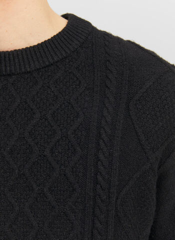 MAGLIONE GIRO VILLERAY TRECCE, BLACK, small