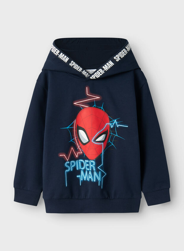 FELPA SPIDERMAN HOODIE BAMBINO, NAVY BLAZER, large