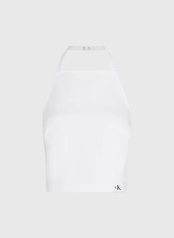 TOP IN JERSEY MILANO CON SCOLLO ALL'AMERICANA, YAF WHT, small