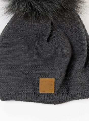 CAPPELLO RASATO PON PON MAGLIA, GRIGIO SCURO, small