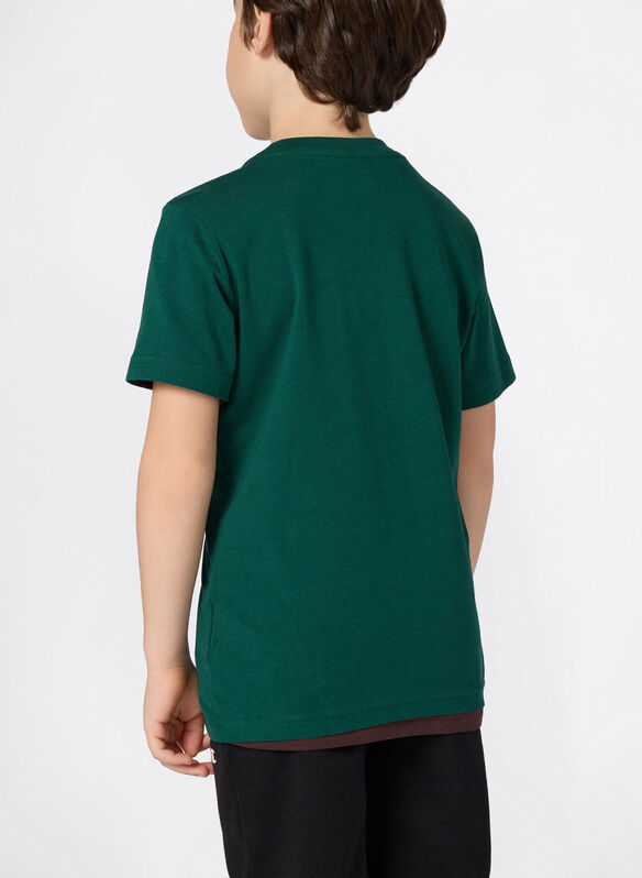 T-SHIRT CON LOGO RICAMATO PICCOLO ICONS RAGAZZO, GS584 GREEN, medium