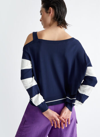 MAGLIONE CON RIGHE E LOGO, D5174 NVYAVORIO, small