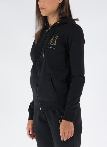 FELPA CON ZIP E CAPPUCCIO, 8268 BLK, small