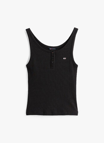 TOP A COSTINE CON BOTTONCINI, BDS BLK, small