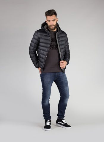 PIUMINO UOMO CAPPUCCIO FISSO, 99BLK, small
