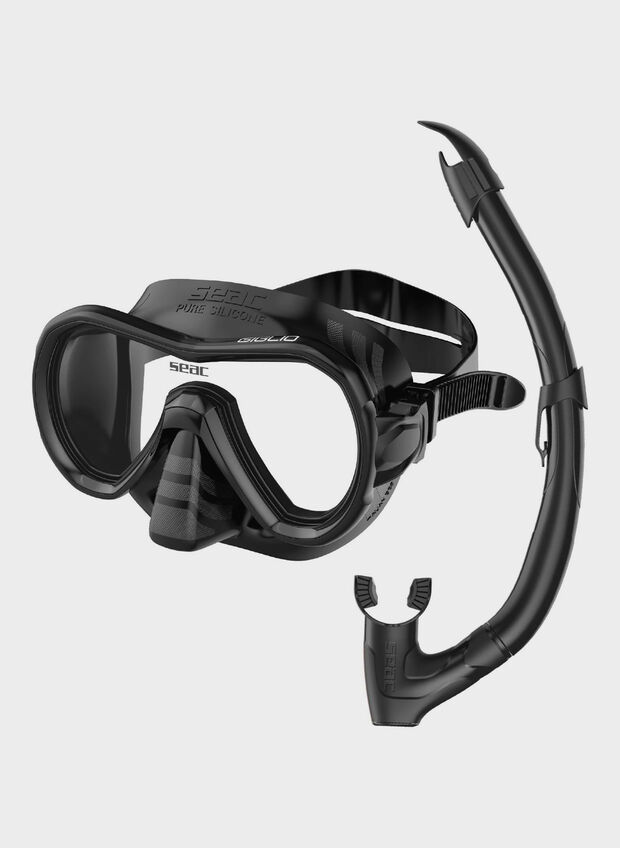 SET MASCHERA+BOCCAGLIO CON VALVOLA GIGLIO, BLK, large