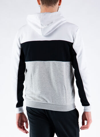 FELPA CON CAPPUCCIO, A495WHTBLKGREY, small