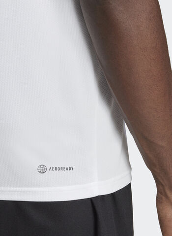T-SHIRT DA ALLENAMENTO TRAIN ESSENTIALS 3-STRIPES, WHT, small