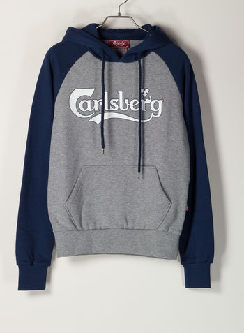 FELPA CAPPUCCIO CHIUSO LOGO BICOLOR, GRIGIOBLU, small