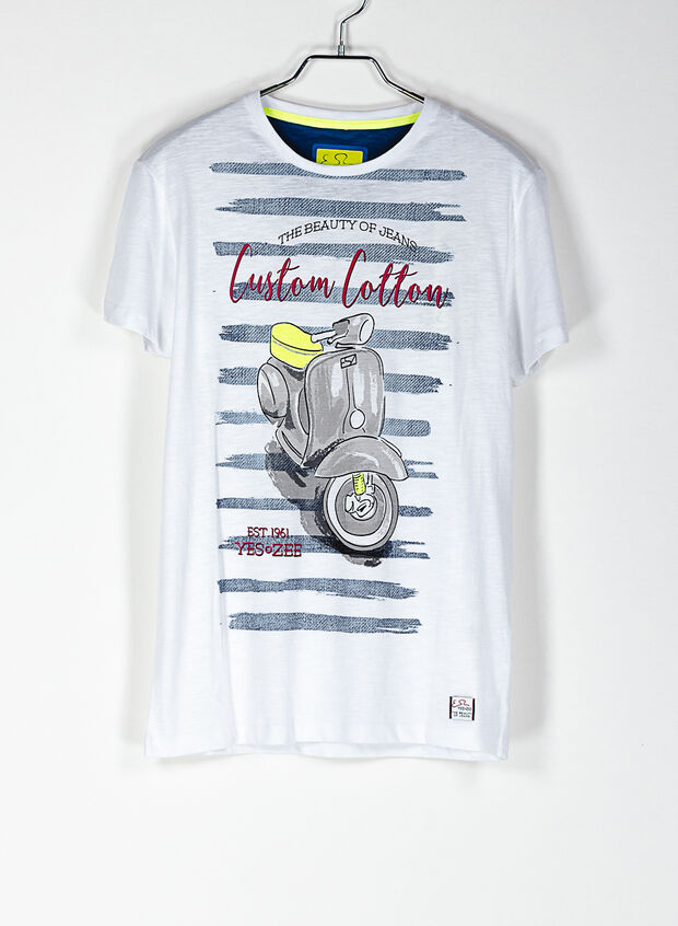 T-SHIRT STAMPA VESPA, 127WHT, large