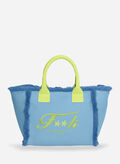 BORSA BEACH COT SFRANGIATO, LG AZZURRO, thumb