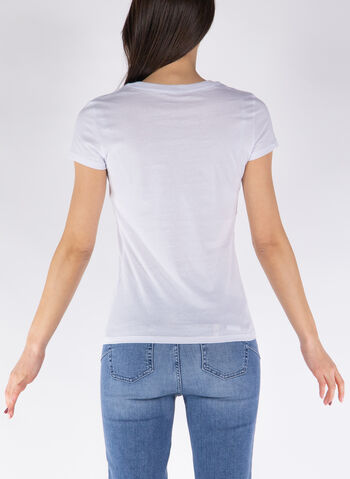 T-SHIRT CON STAMPA LOGO VERTICALE, 1000 WHT, small