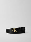 CINTURA CON LOGO IN PELLE PIENO FIORE, YIH BLKGOLD, thumb