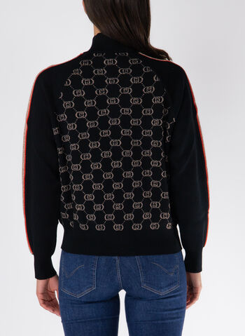 CARDIGAN FULL ZIP ALL OVER LOGATO, A4279 BLK, small