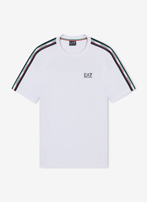 T-SHIRT GIROCOLLO IN JERSEY DI COTONE ITALIAN SPIRIT, U0002 WHT, medium