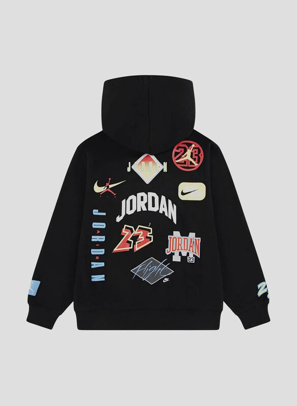 FELPA JORDAN HOODIE RAGAZZO, 023 BLK, medium