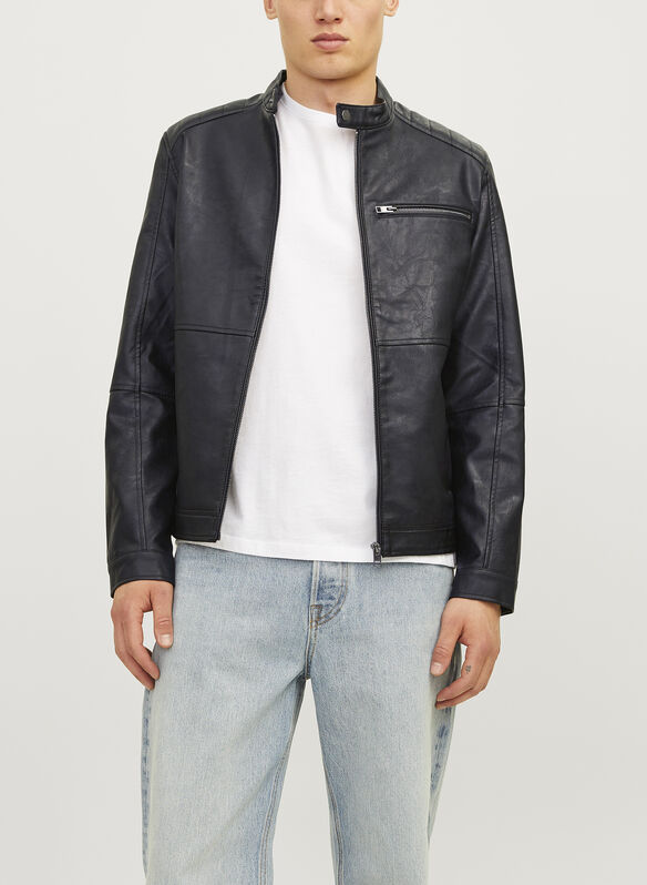 GIACCA ECOPELLE, BLACK BLACK, medium