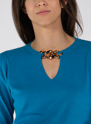 MAGLIONE SCOLLO GOCCIA, DIVA TURCHESE, small