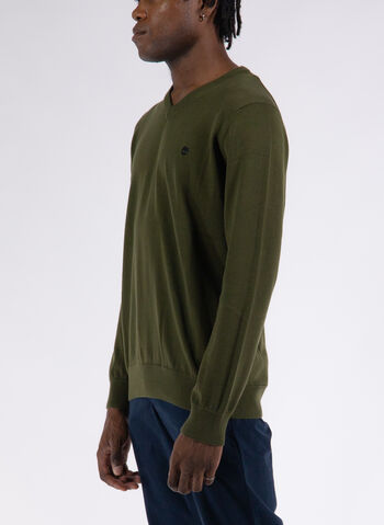 MAGLIONE COLLO A V, 302 OLIVE, small