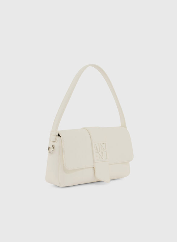 BORSA A SPALLA TINTA UNITA, U0011 WHT, medium