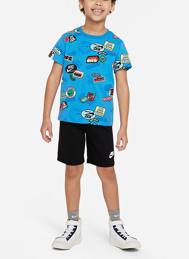 COMPLETINO T-SHIRT+ SHORTS BAMBINO, 023 BLKBLUE, large