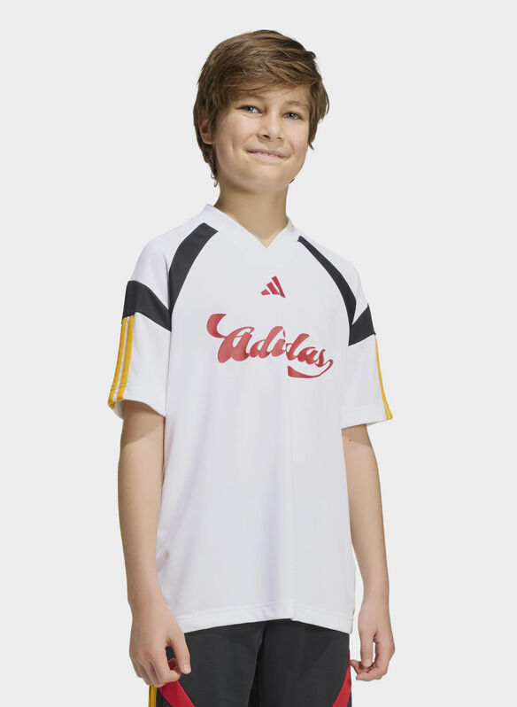T-SHIRT MANICA CORTA TIRO JUNIOR, - WHTGOLDBLK, medium