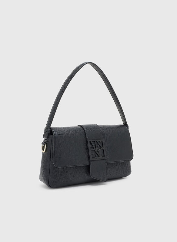 BORSA A SPALLA TINTA UNITA, UC001 BLK, medium