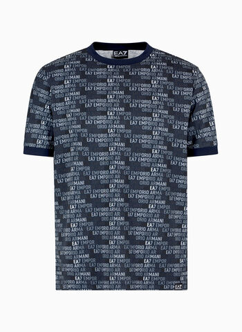 T-SHIRT LOGO ALL OVER, UB102 NVY, small