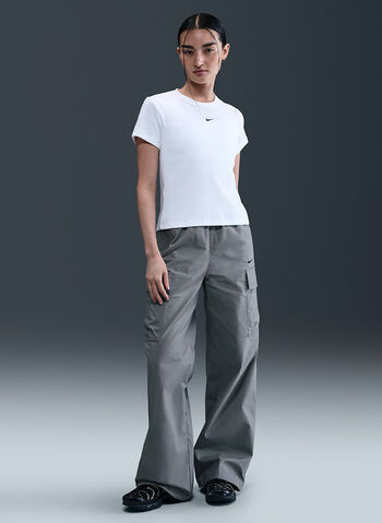 T-SHIRT ADERENTE A COSTINE, 100 WHT, small