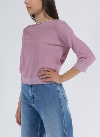 MAGLIONE SCOLLO A BARCHETTA, 14 PINK, small